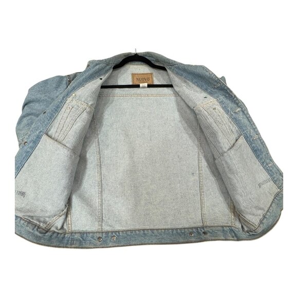 Vintage Bobby Heenan Denim Jacket Womens Small Light Blue Custom Airbrush 92 USA - Picture 13 of 16